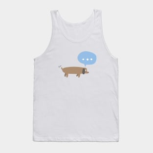 Cute wiener dog thinking about texting. Tank Top